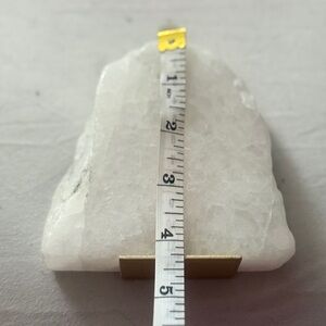 White Quartz Decorative Bookend with Gold Accent